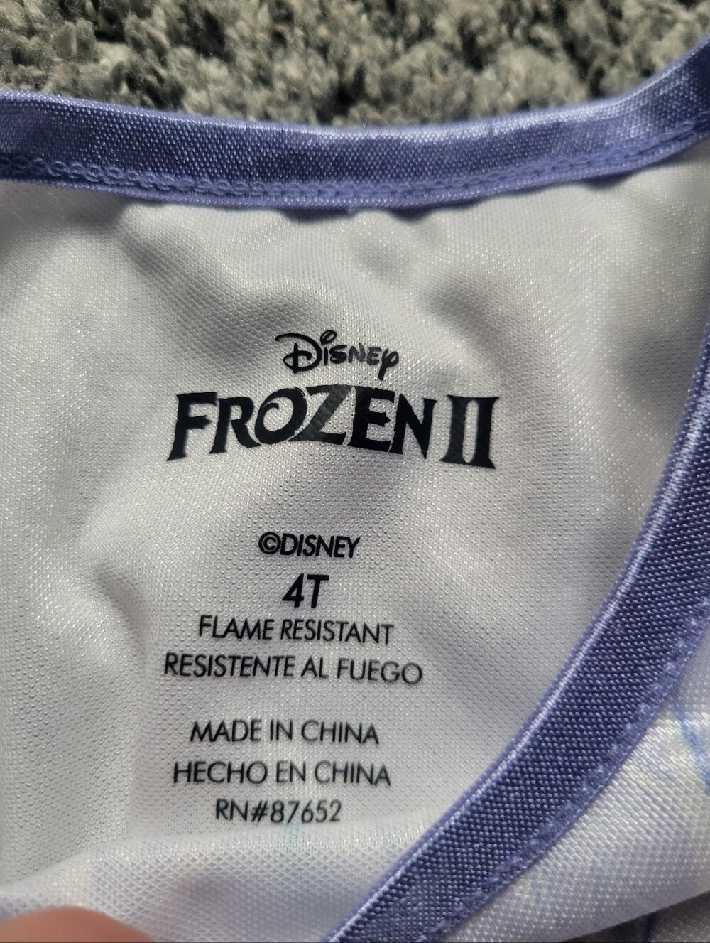 Disney Frozen II Elsa Purple and White Princess Nightgown Dress Size 4T - Picture 3 of 6
